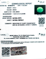 4.64/CT Natural Panna Stone with Govt. Lab Certificate